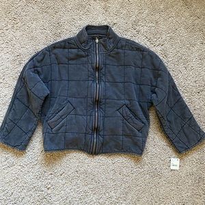 NEW Free People Dolman Quilted Knit Jacket Black XS